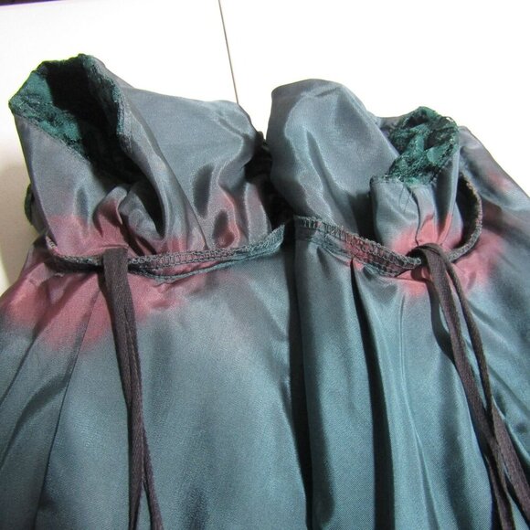 VTG Forest Green S LACE Milkmaid WHIMSIGOTH  Fairy Maxi Prom Homecoming dress - Picture 10 of 13